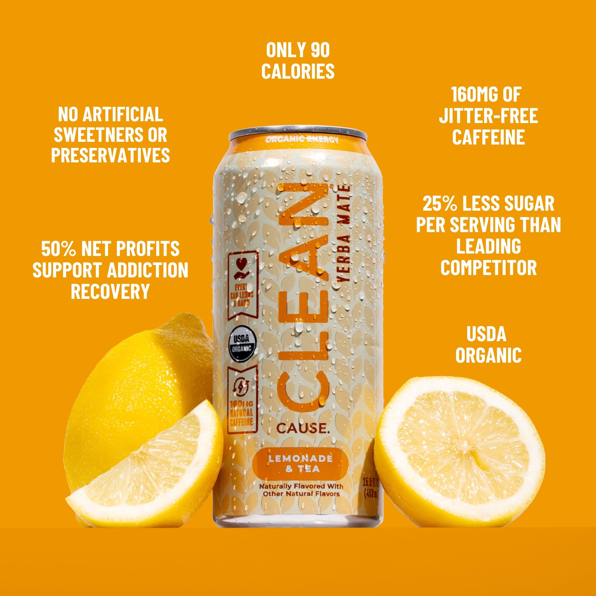 Amazon.com: CLEAN Cause Lemonade and Tea Yerba Mate Tea Non